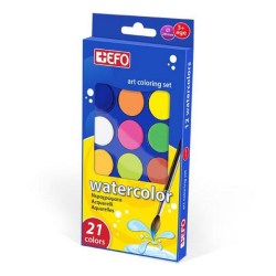Νερομπογιές + Efo με Πινέλο 21 Χρώματα (355021)