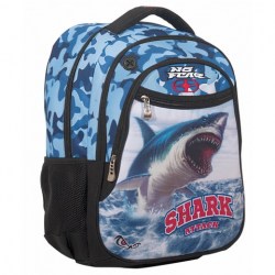 Σχολικό Σακίδιο με 3 Θήκες για Αγόρια No Fear Ocean Shark (347-63031)