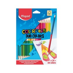 Ξυλομπογιές Maped Color Peps Duo 24 τεμ με 48 Χρώματα (829602FC)