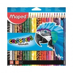 Ξυλομπογιές Τριγωνικές Maped Άγρια Ζώα με 24 χρώματα (832224)