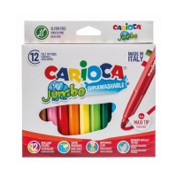 Carioca Jumbo Μαρκαδόροι Ζωγραφικής Χονδρή Μύτη 12 Χρώματα (Πλενόμενοι) (40569)